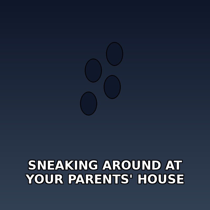 Trying to be quiet at your parents' house like a ninja 🥷
